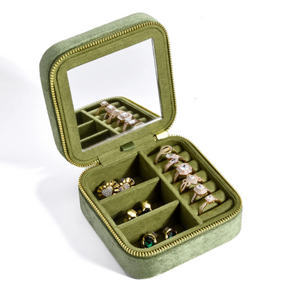 Boîte à bijoux en velours de poche