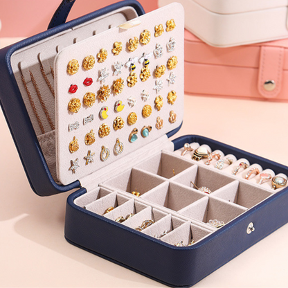 Boîte à bijoux en cuir compacte