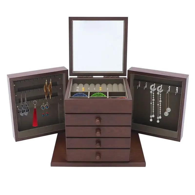 Boîte à bijoux vintage en bois