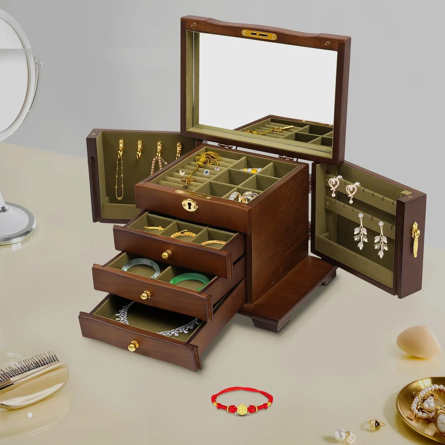 Boîte à bijoux en bois styl Belle Époque