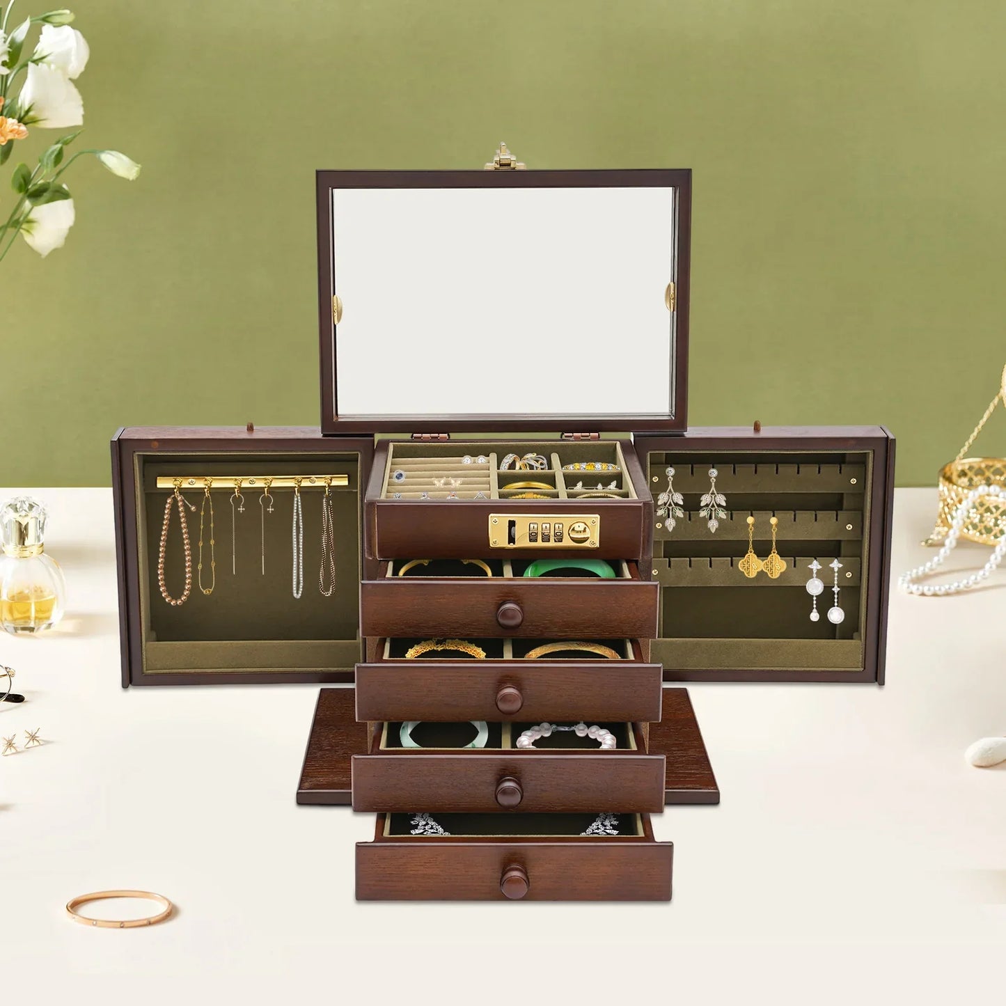 Boîte à bijoux en bois de noyer