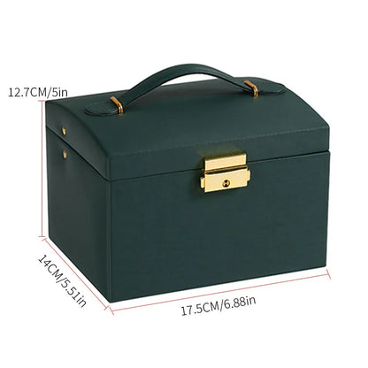 Boîte à bijoux avec fermeture arquée à trois niveaux