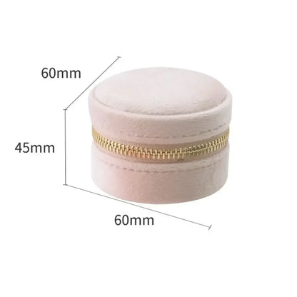 Boîte à bijoux de poche ronde en velours