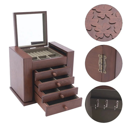 Boîte à bijoux vintage en bois